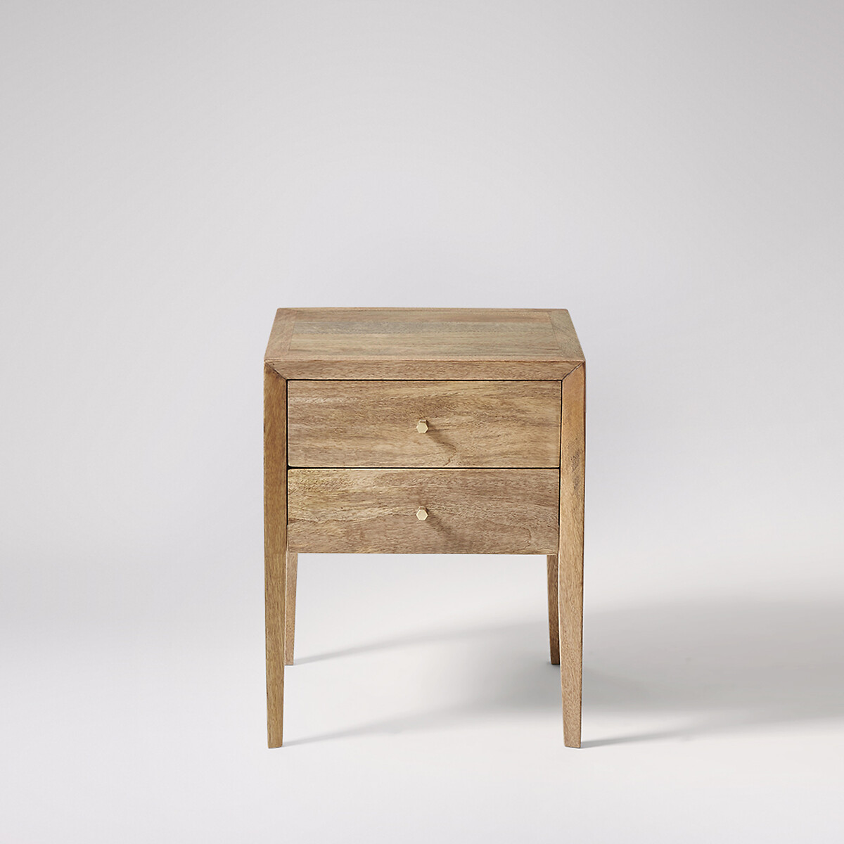 Valente Mango Wood 2 Drawer Bedside Table light wood, SWOON