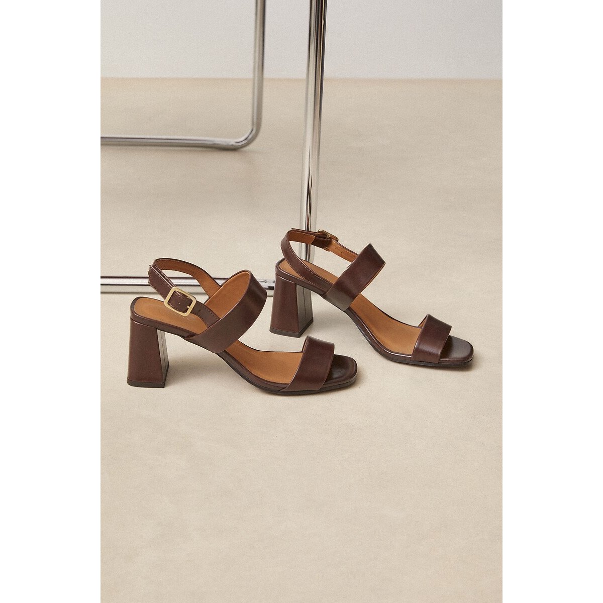 Sandales trotteur en cuir n°624 chocolat, RIVECOUR