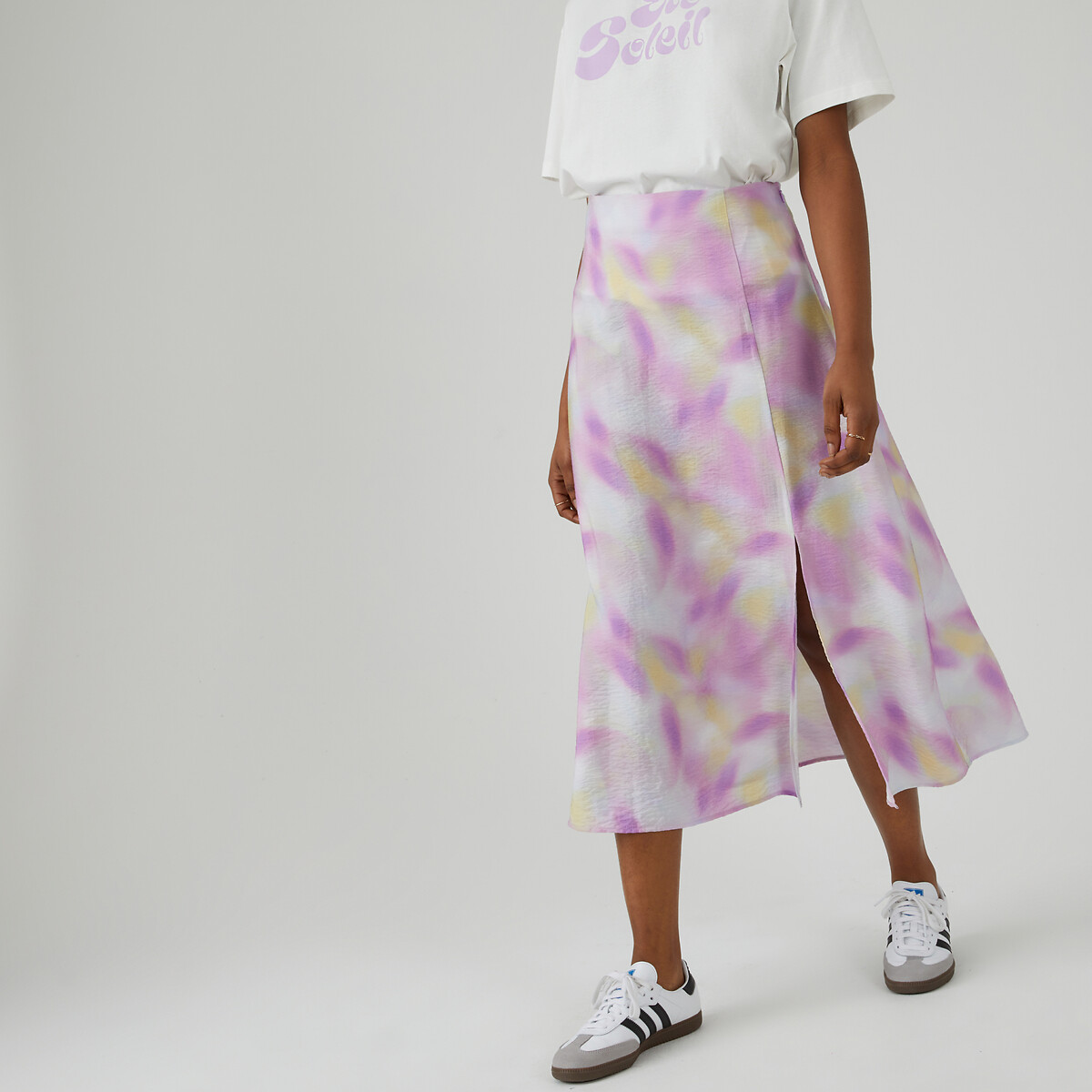 Jupe imprimé tie and dye, longueur midi imprimé tie and dye, LA REDOUTE COLLECTIONS