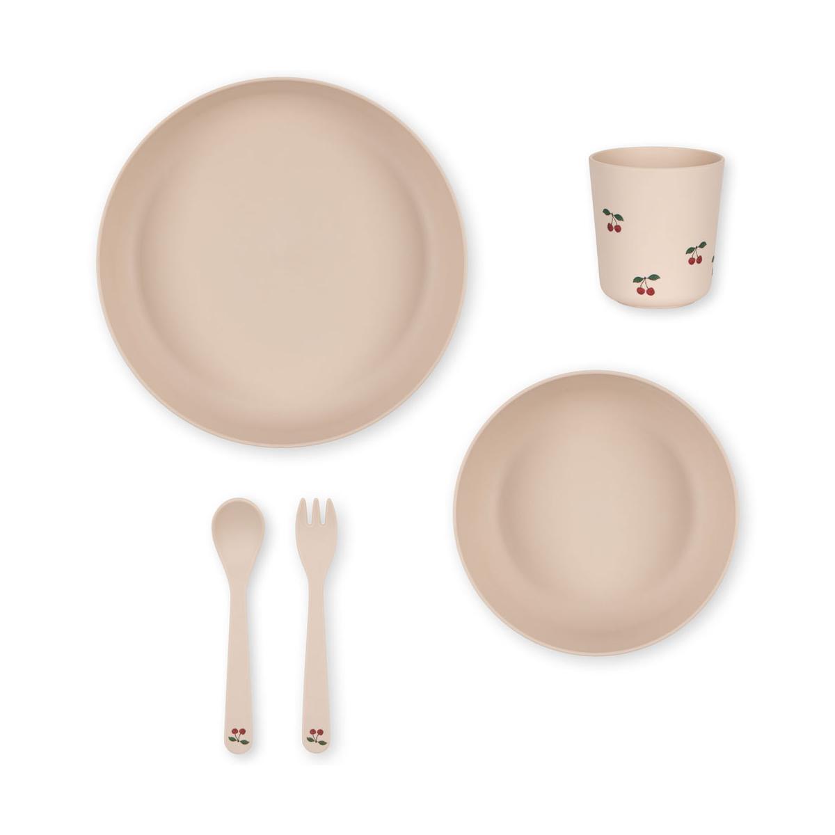 Coffret repas rose, rouge, vert, KONGES SLOJD