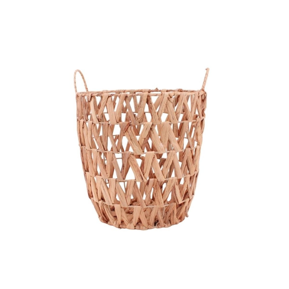 Panier en jacinthe d'eau tressée 30x30x20cm naturel, ORNAMI