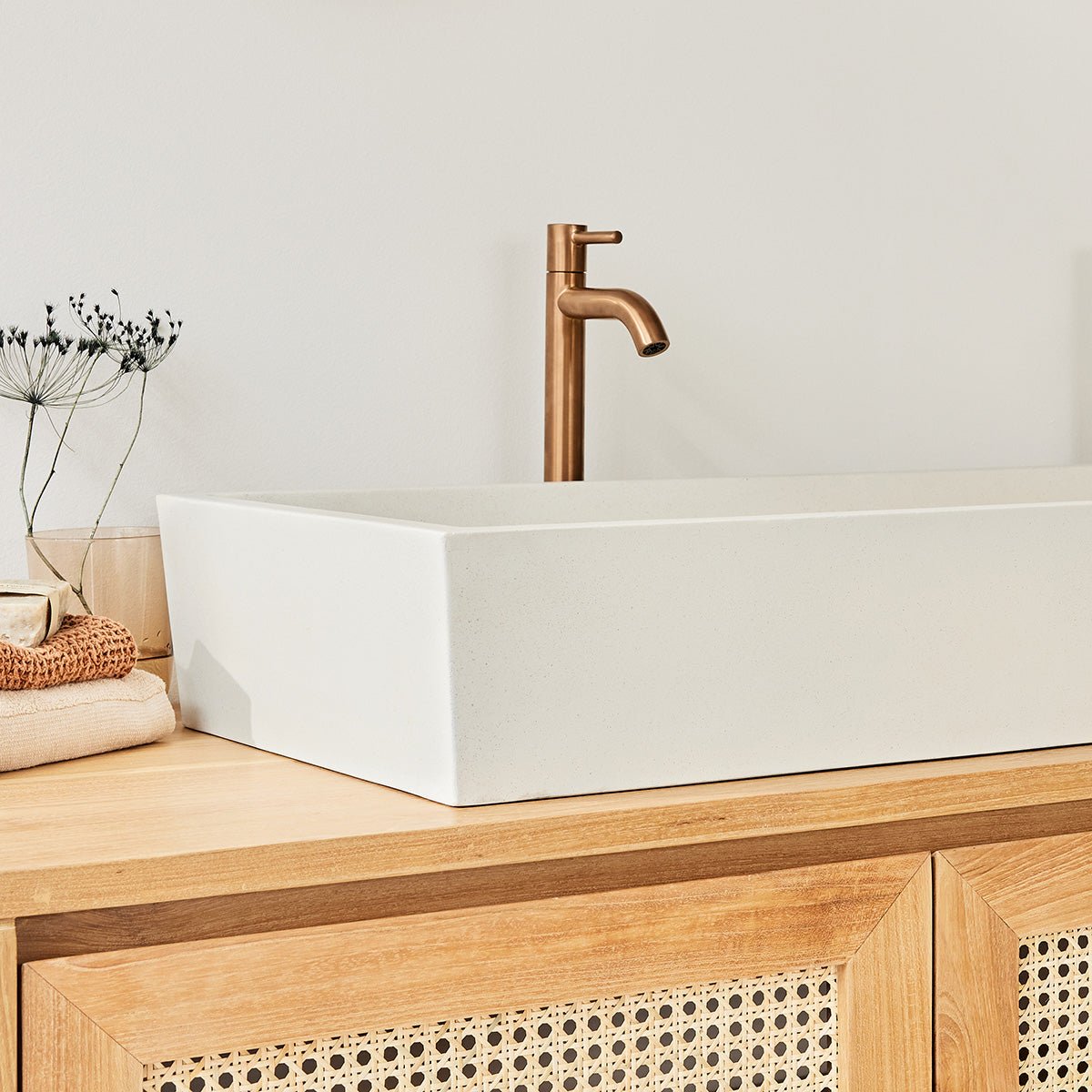 Vasque en béton beige 100 cm OLIA beige, BERAH GETAH