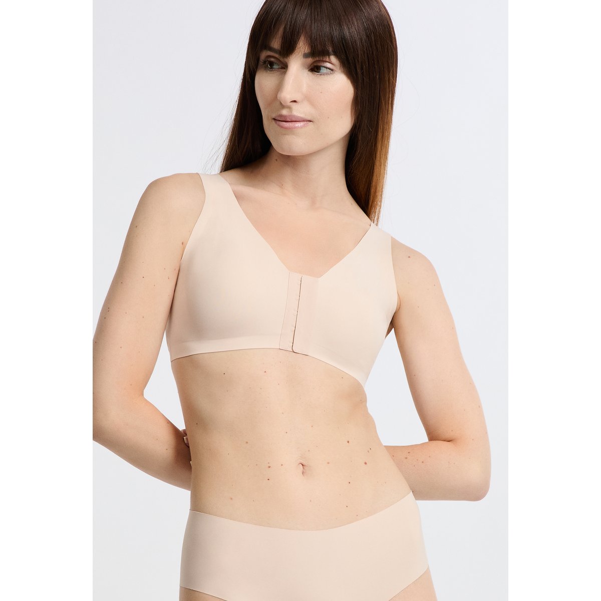 Soutien-gorge brassière sans armatures post-mastectomie avec ouverture devant PURE FIT POST lin, ETAM