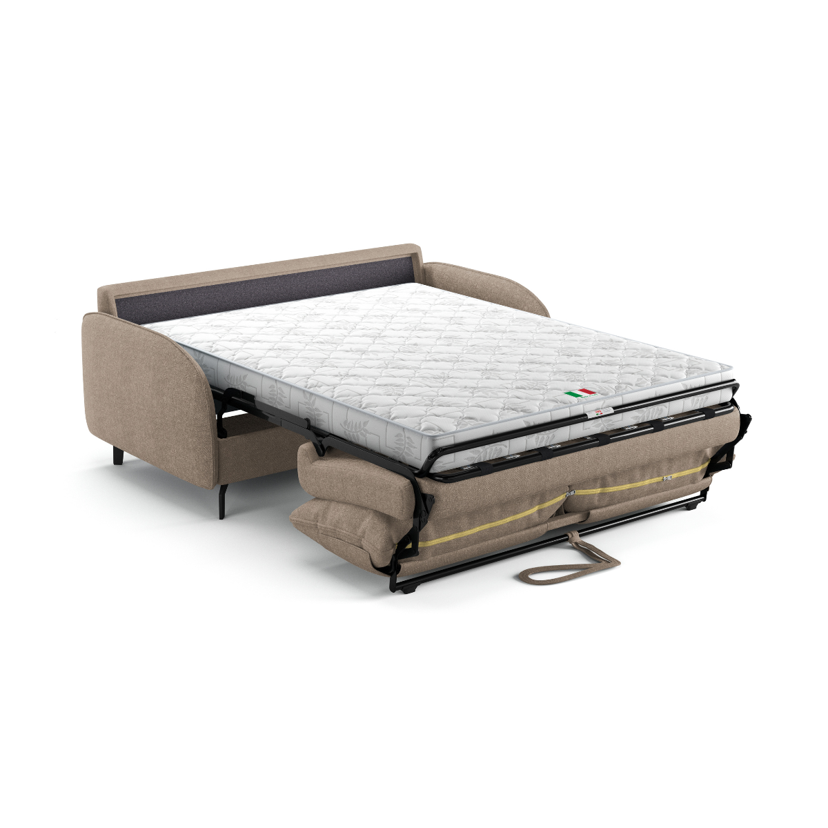 Canapé lit 3 places tissu BUBBLE beige, CALICOSY