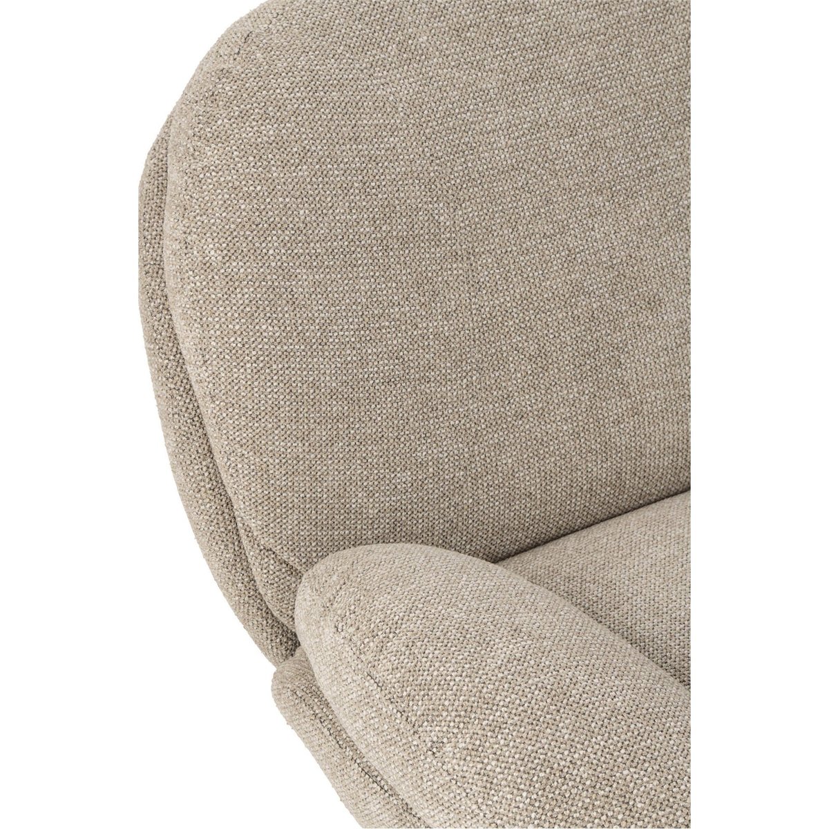 Chaise longue en métal avec repose-pied beige et noir, RECOLLECTION
