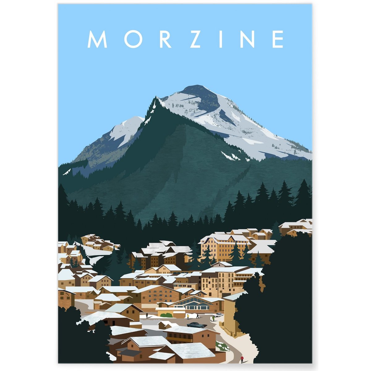 Affiche ville Morzine blanc, L'AFFICHERIE