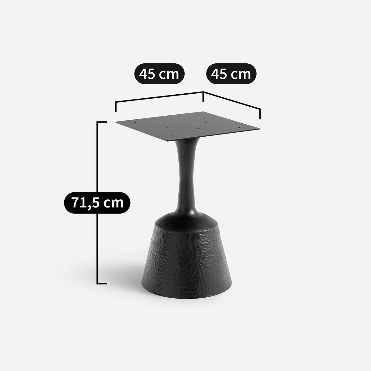 Base de mesa de hierro martillado, Leor café tostado, AM.PM