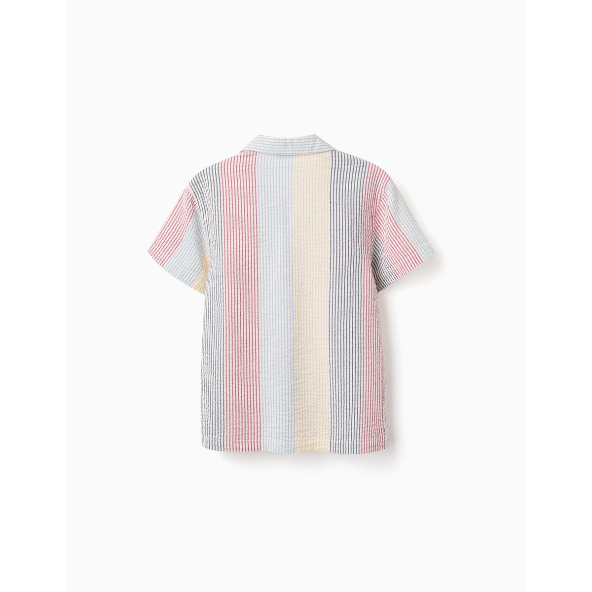 Chemise à manches courtes en coton à rayures You&Me rouge, ZIPPY