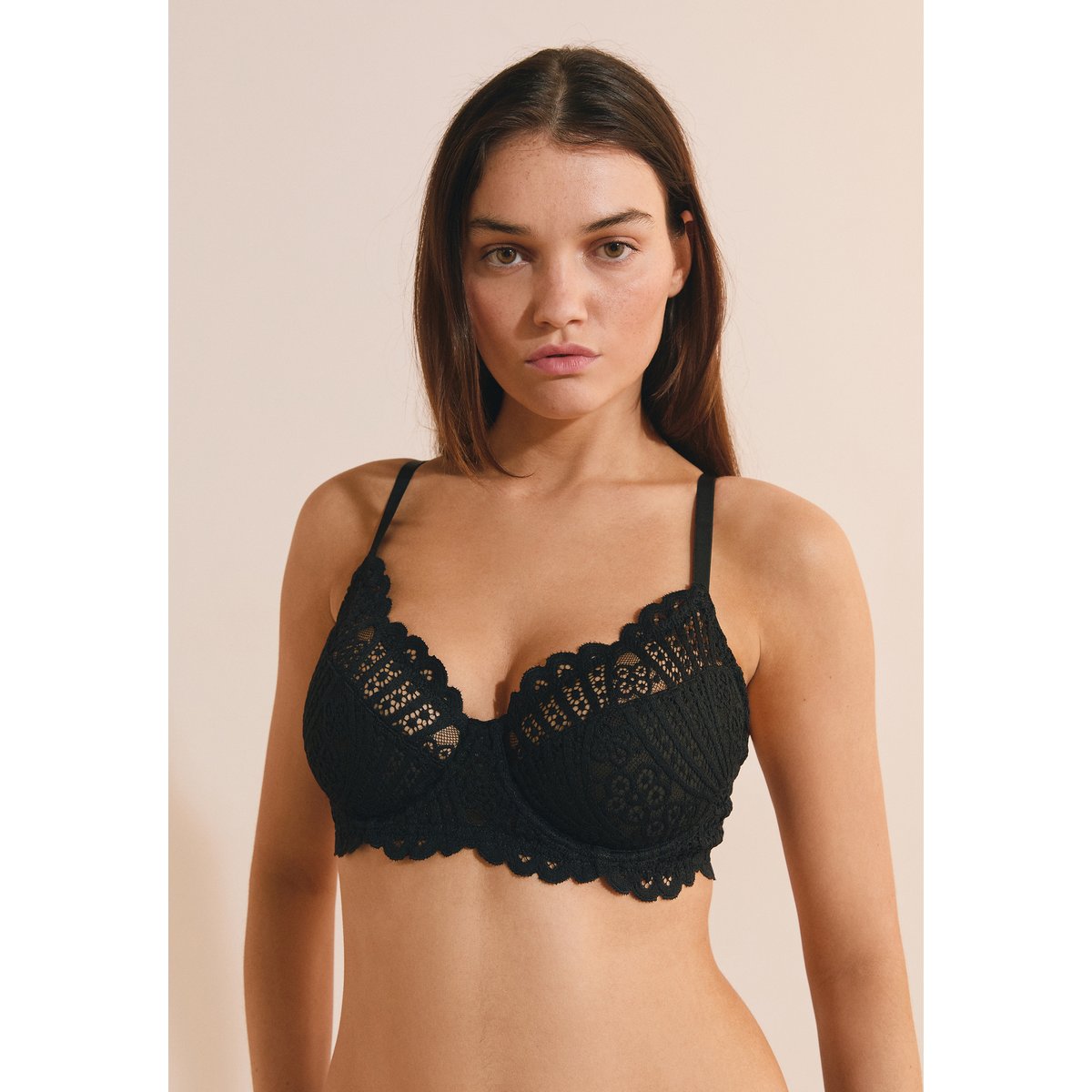 Soutien-gorge minimizer en dentelle ETREINTE noir, ETAM
