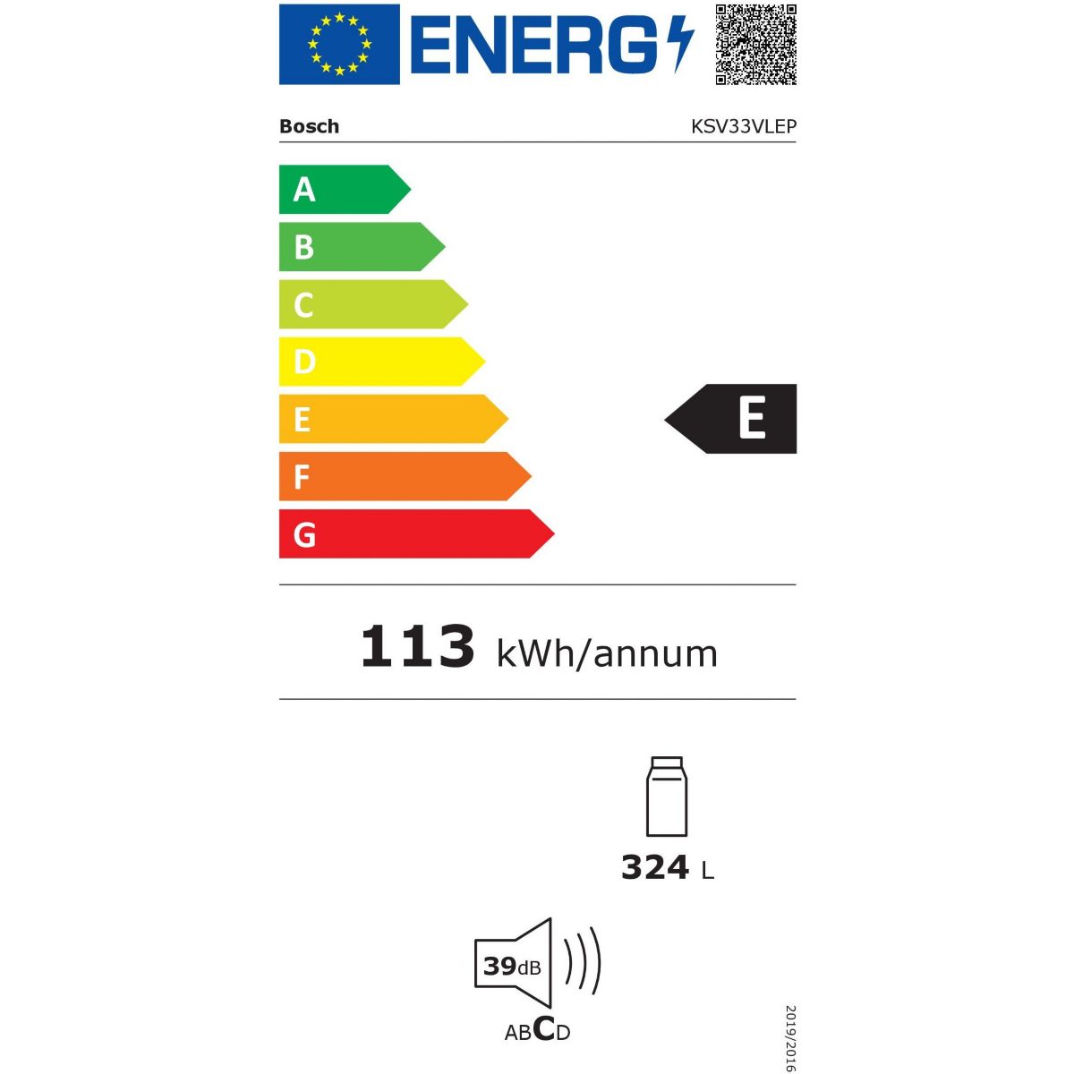 Réfrigérateur 1 porte KSV33VLEP inox, BOSCH