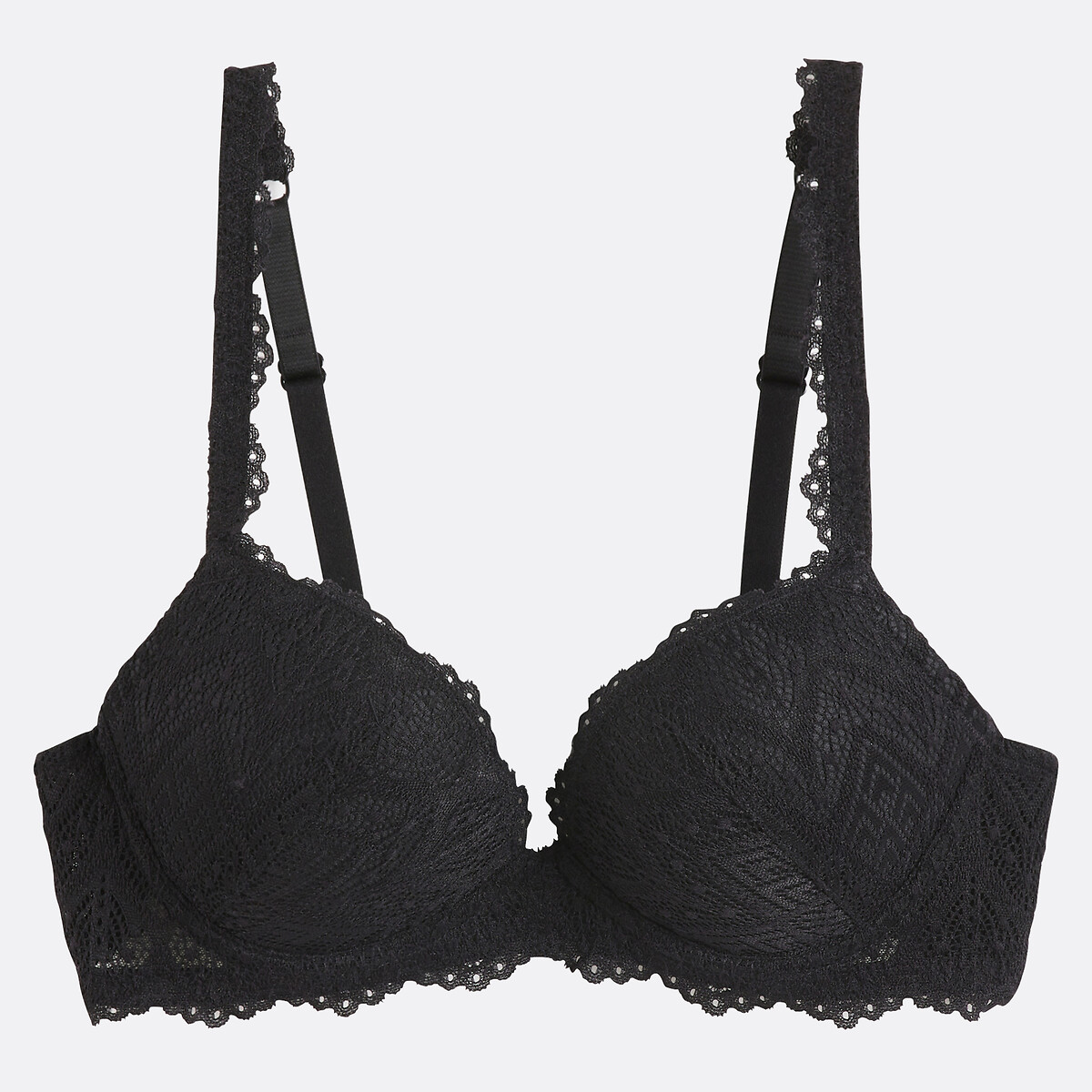 Soutien push-up em renda, Lison preto , LA REDOUTE COLLECTIONS