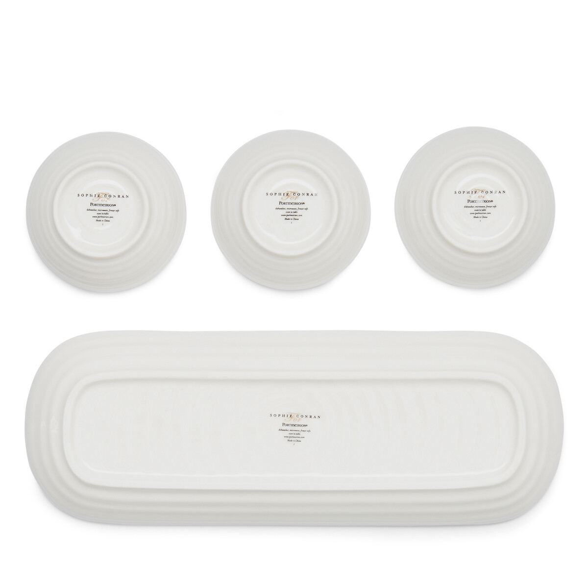 Set of 3 Mistletoe Dip Bowls & Tray white, SOPHIE CONRAN FOR PORTMEIRION