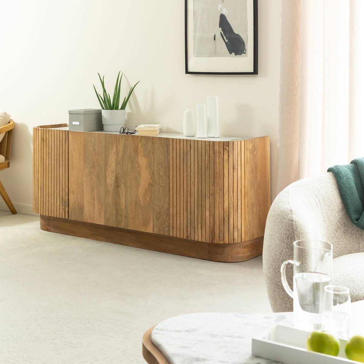 Buffet en bois de manguier ADLER bois clair, MADE IN MEUBLES