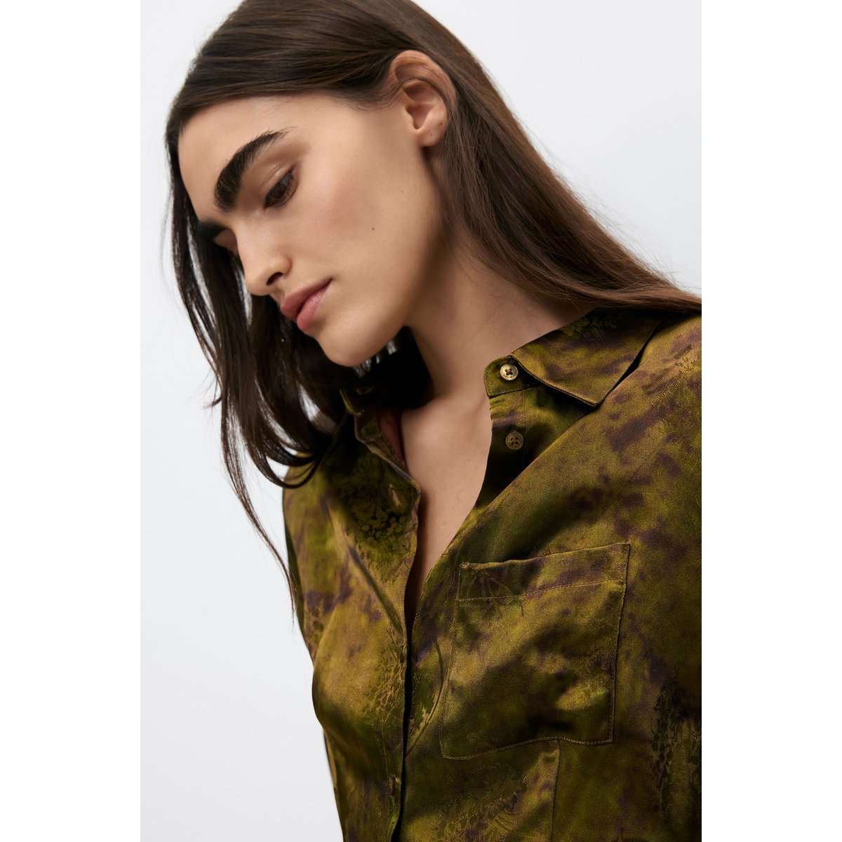 robe longue imprimée en viscose marron, DESIGUAL