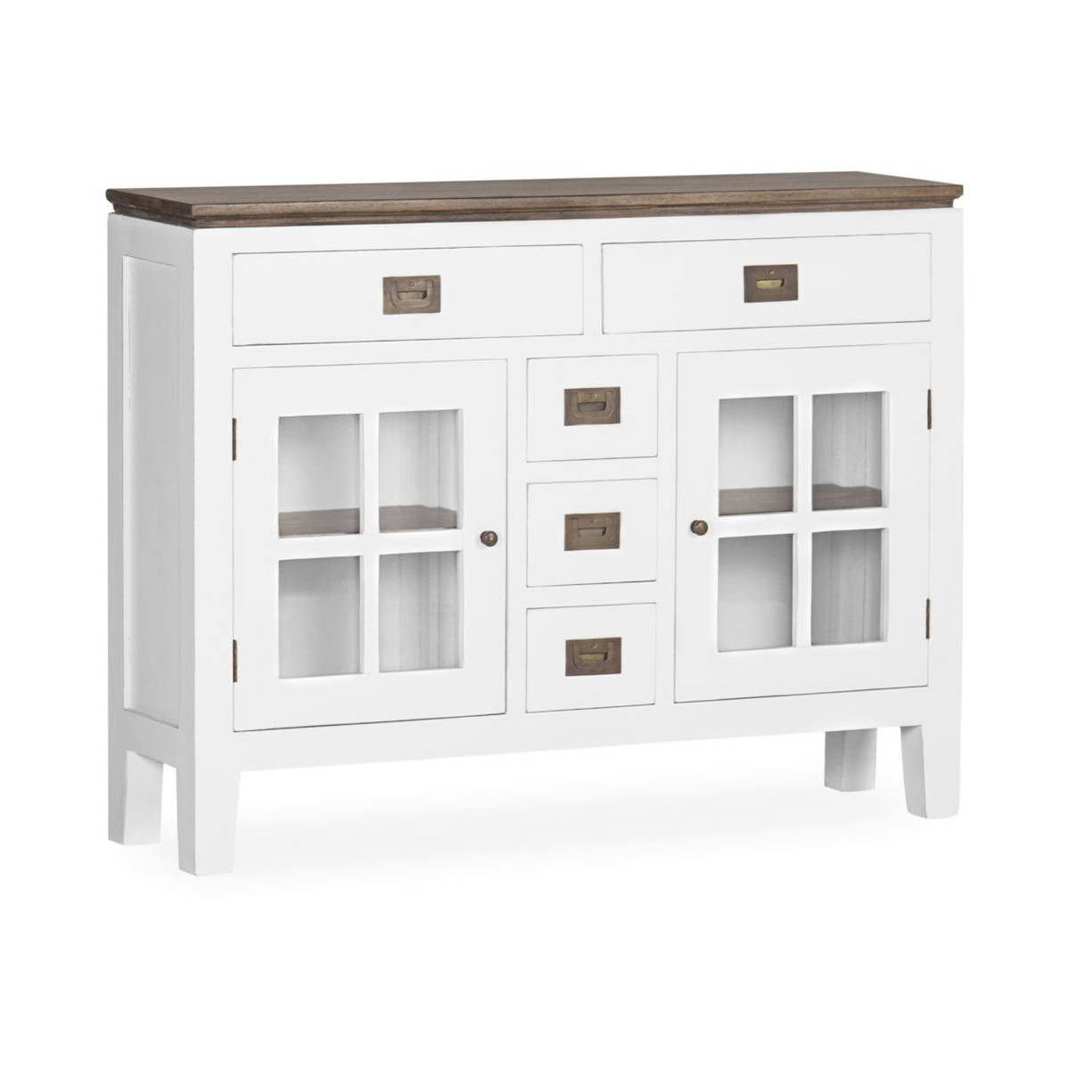 Buffet 5 tiroirs bronze - MÉLICIA blanc, DECORATION D’AUTREFOIS