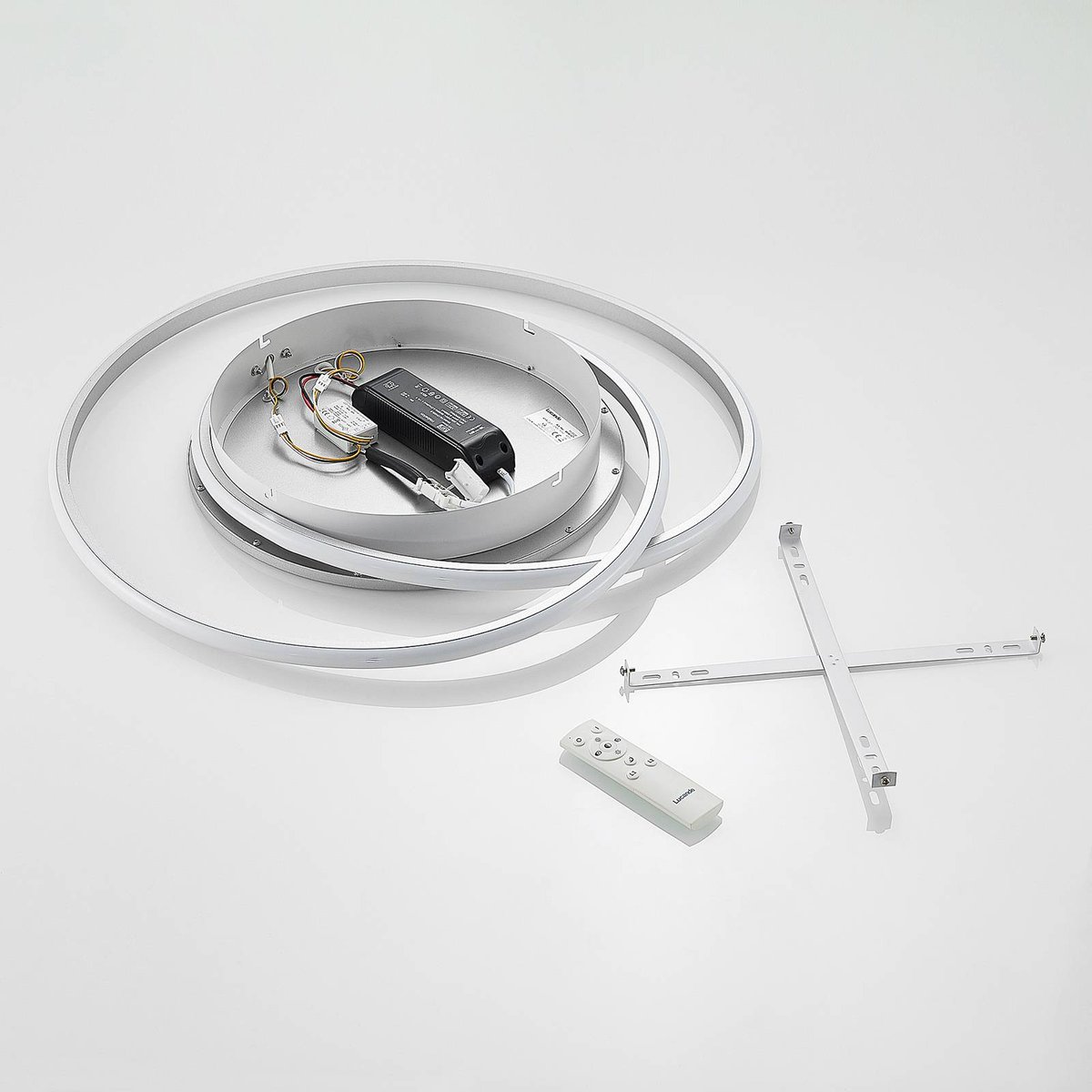 Plafonnier en métal moderneLED, Noud argent, LUCANDE