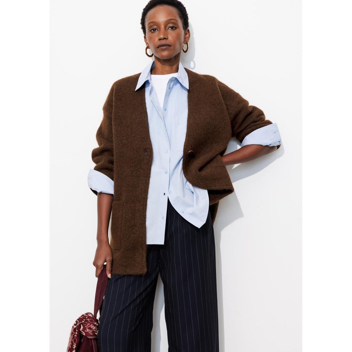 Long cardigan oversize marron, PROMOD