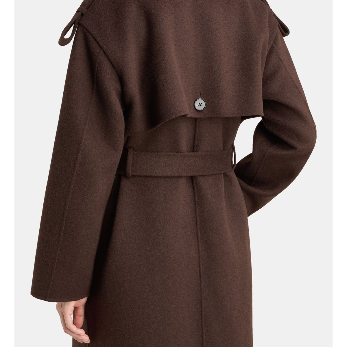 Manteau droit mi long levanio double face marron chocolat, JODHPUR