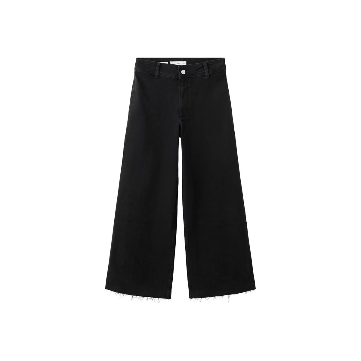 Jean style jupe-culotte Catherin taille haute black denim, MANGO