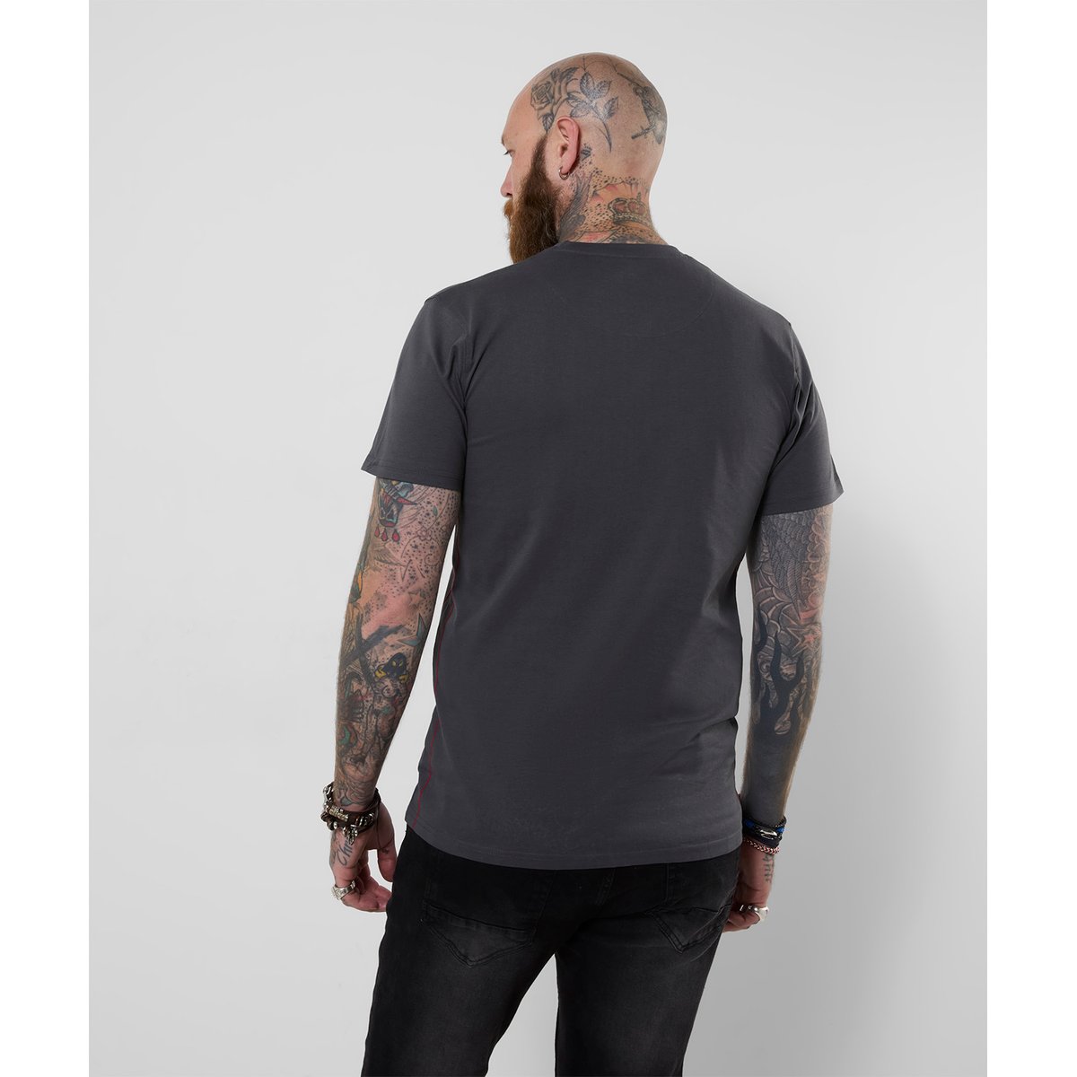 T-Shirt Tête de Mort à Écharpe gris, JOE BROWNS