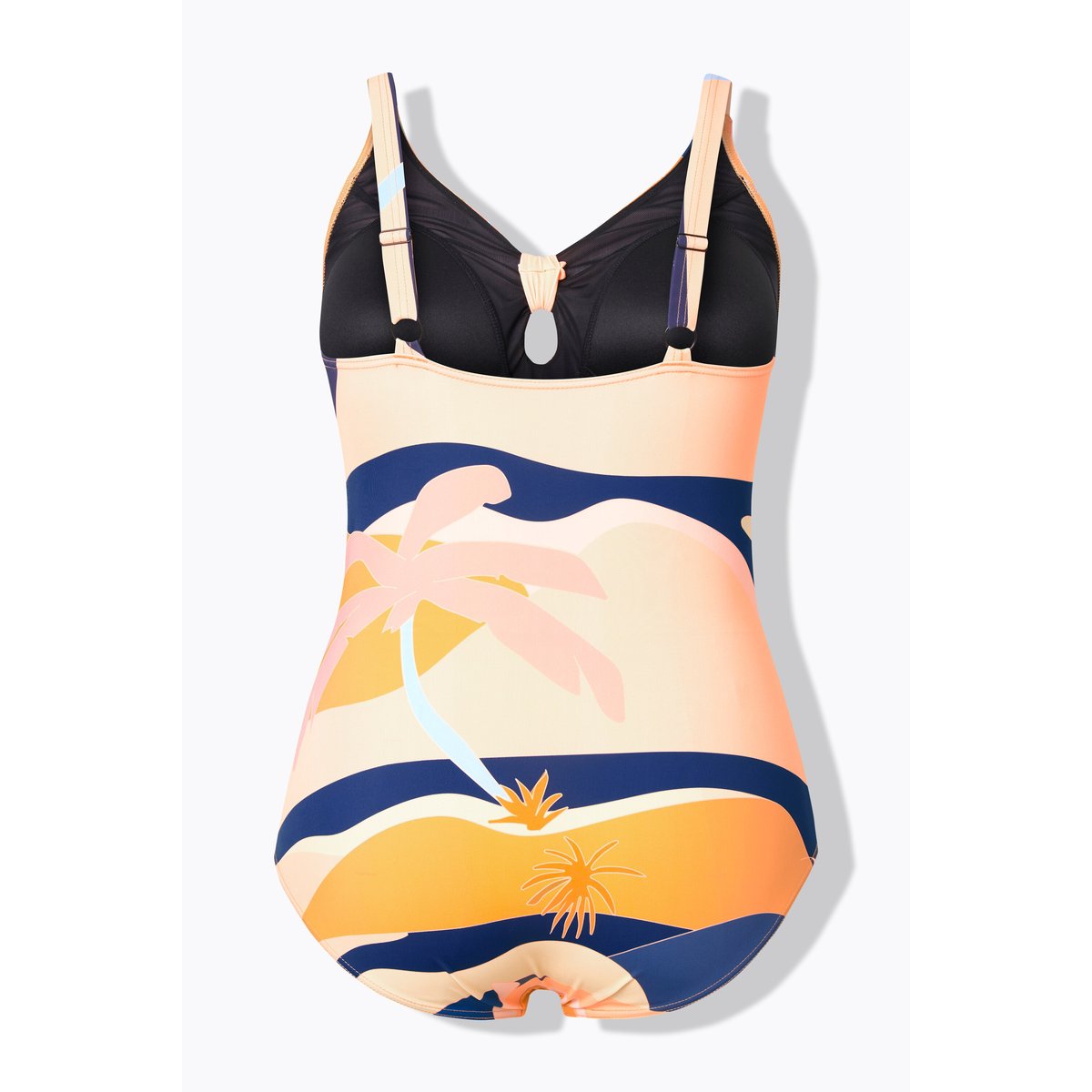 Maillot de bain à bonnets souples. Bretelles marine, ULLA POPKEN