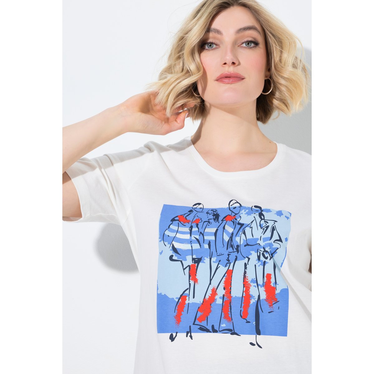 T-shirt imprimé mannequins blanc cassé, ULLA POPKEN