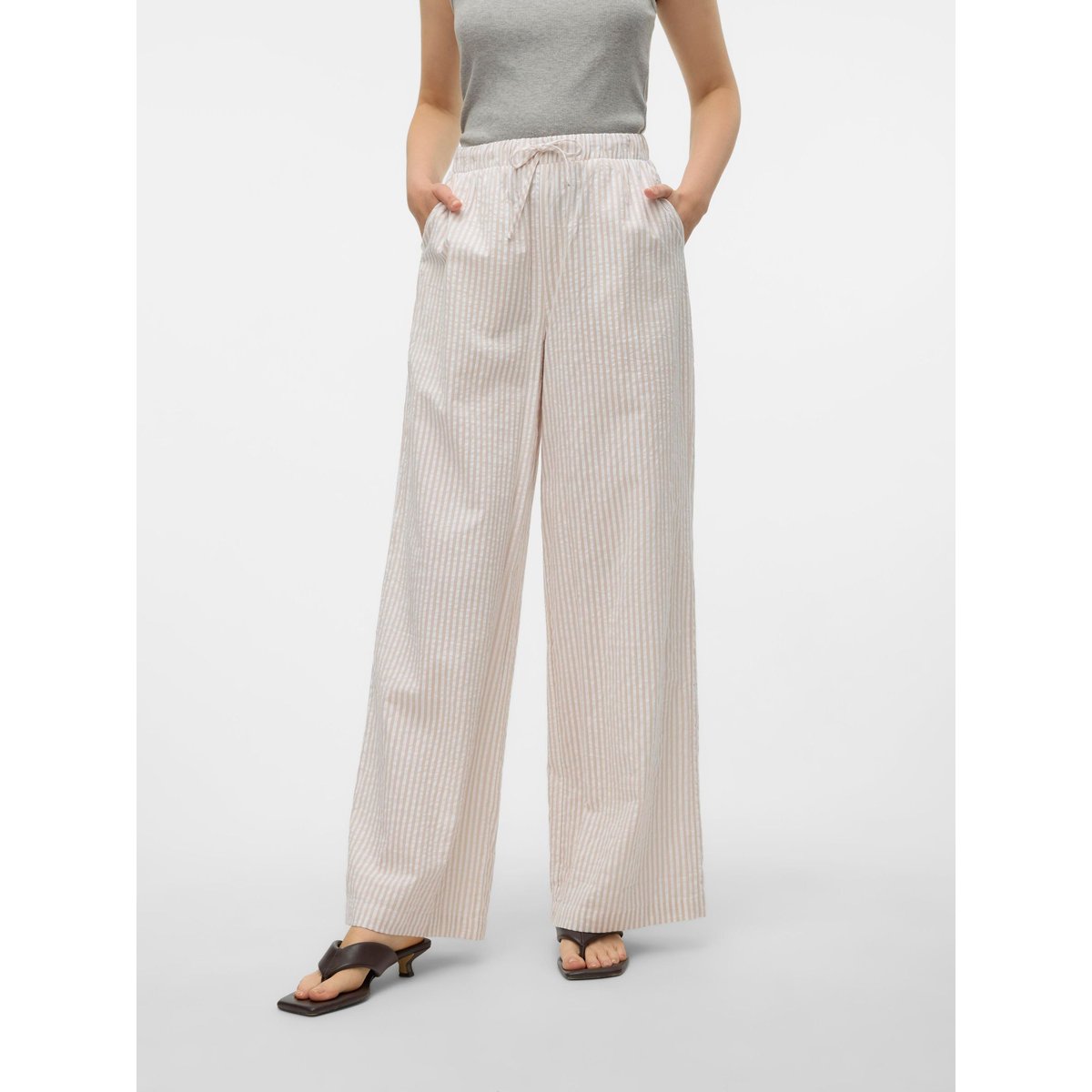 Pantalon À Jambe Large irish cream, VERO MODA