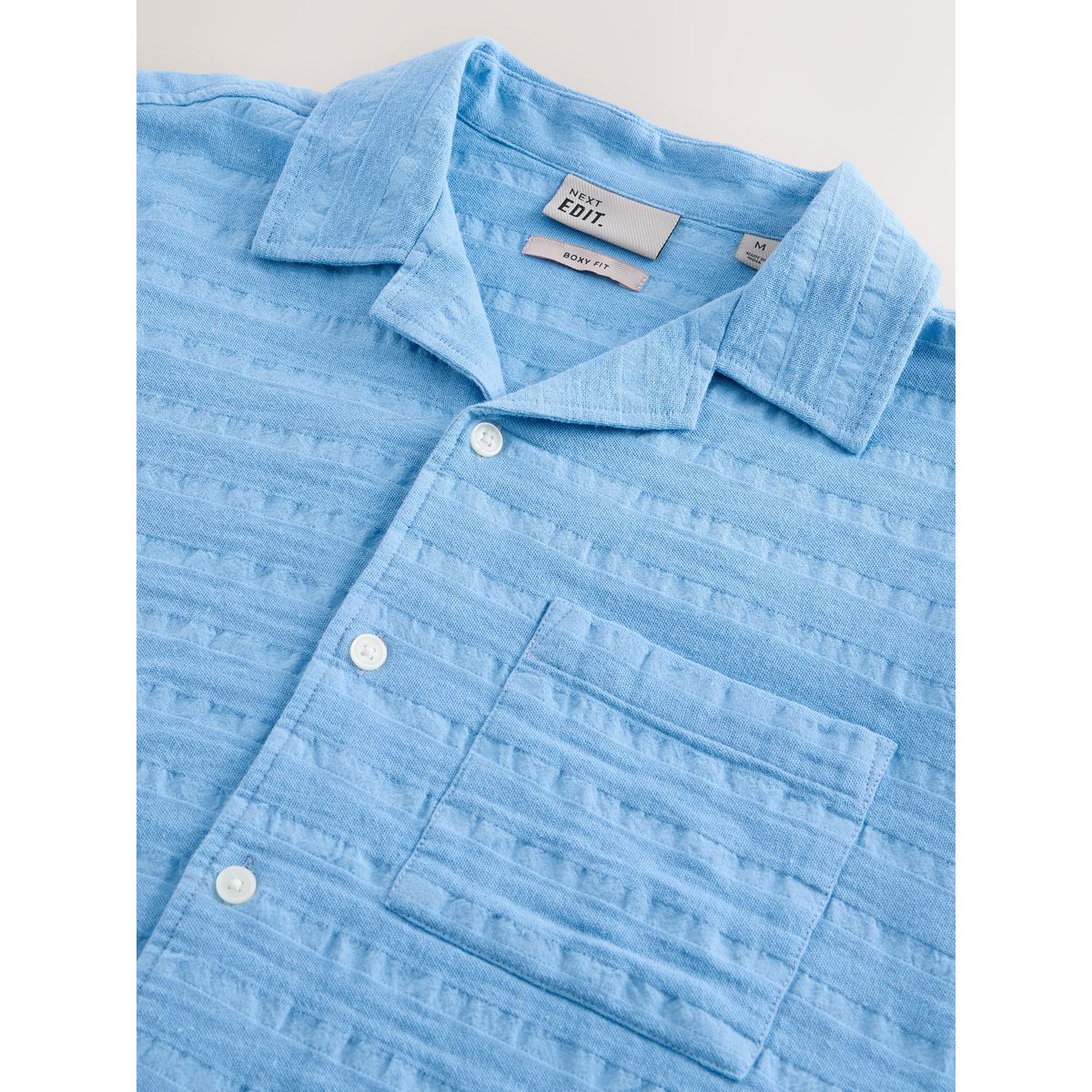 Chemise en étamine texturée edit bleu, NEXT