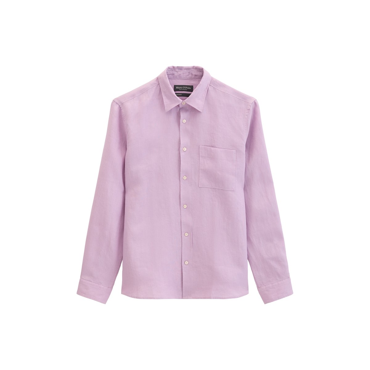 Chemise à col Kent regular en pur lin violett, MARC O'POLO