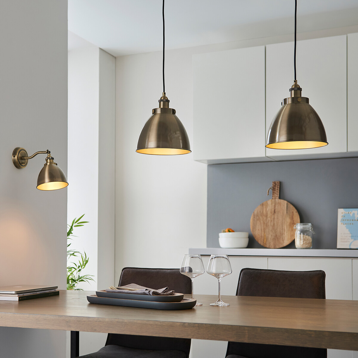 Franklyn Industrial-Style Metal Wall Light aged brass, ÉDITÉ