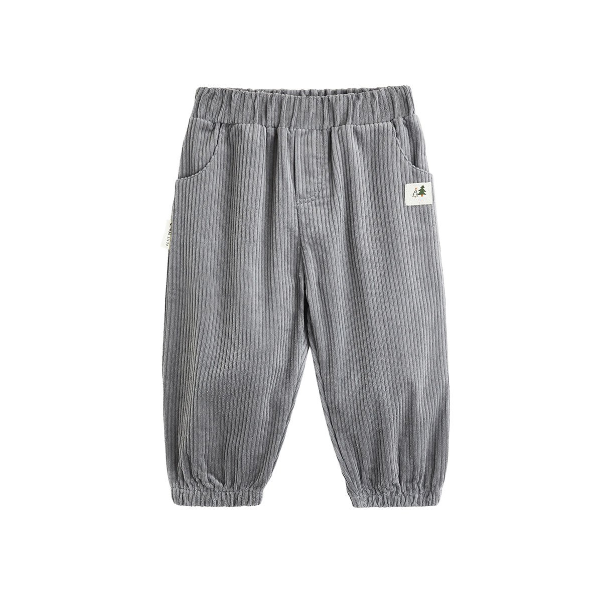 Pantalon bébé en velours côtélé Oslo gris, PETIT BEGUIN
