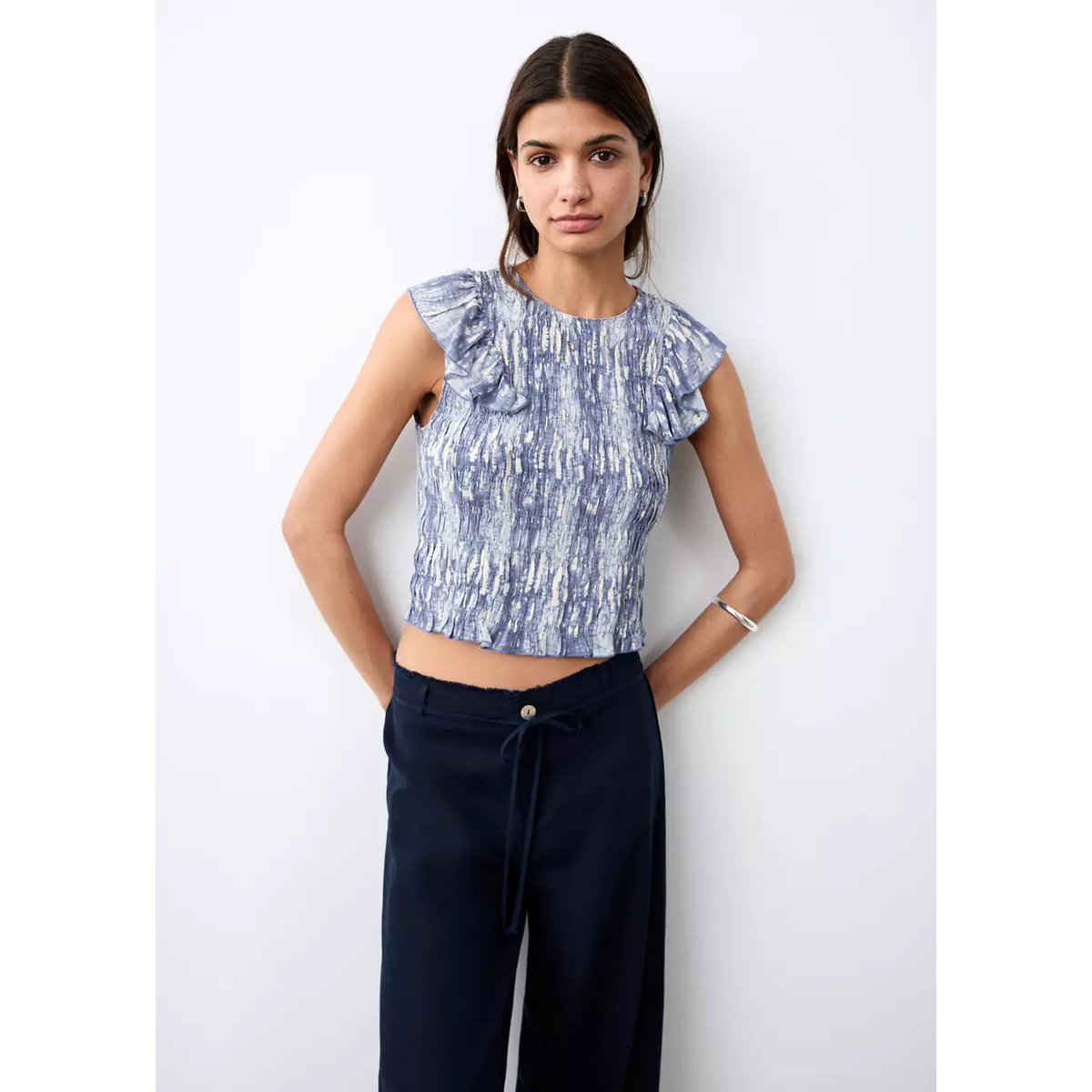 Haut imprimé tie-dye bleu, MANGO TEEN