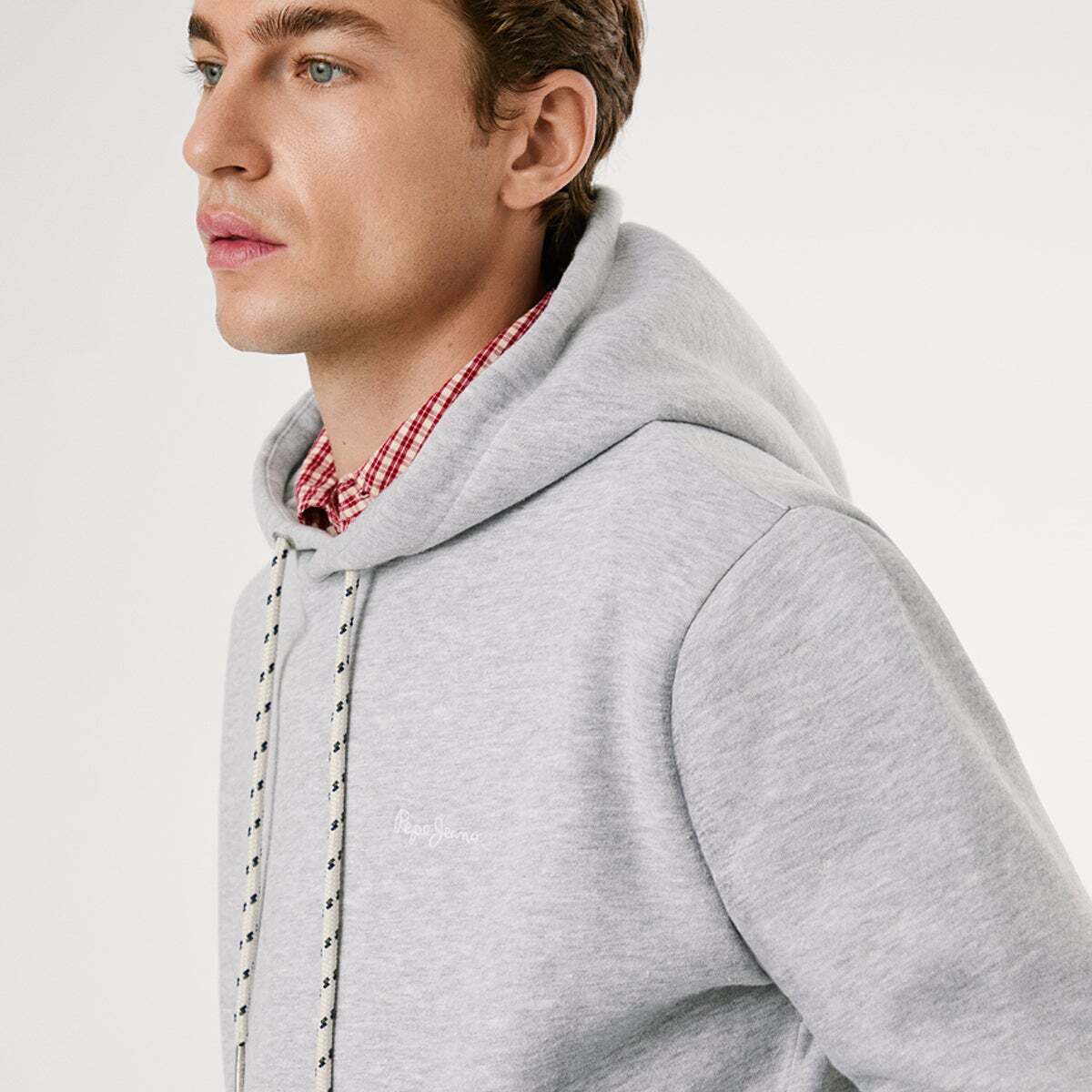 Sweat À Capuche Avec Logo gris chine, PEPE JEANS