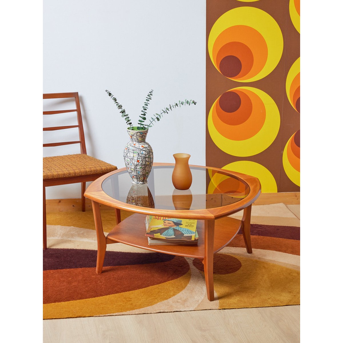 Table basse scandinave en bois clair Donna N°735 - Bon état bois clair, DEBONGOUT