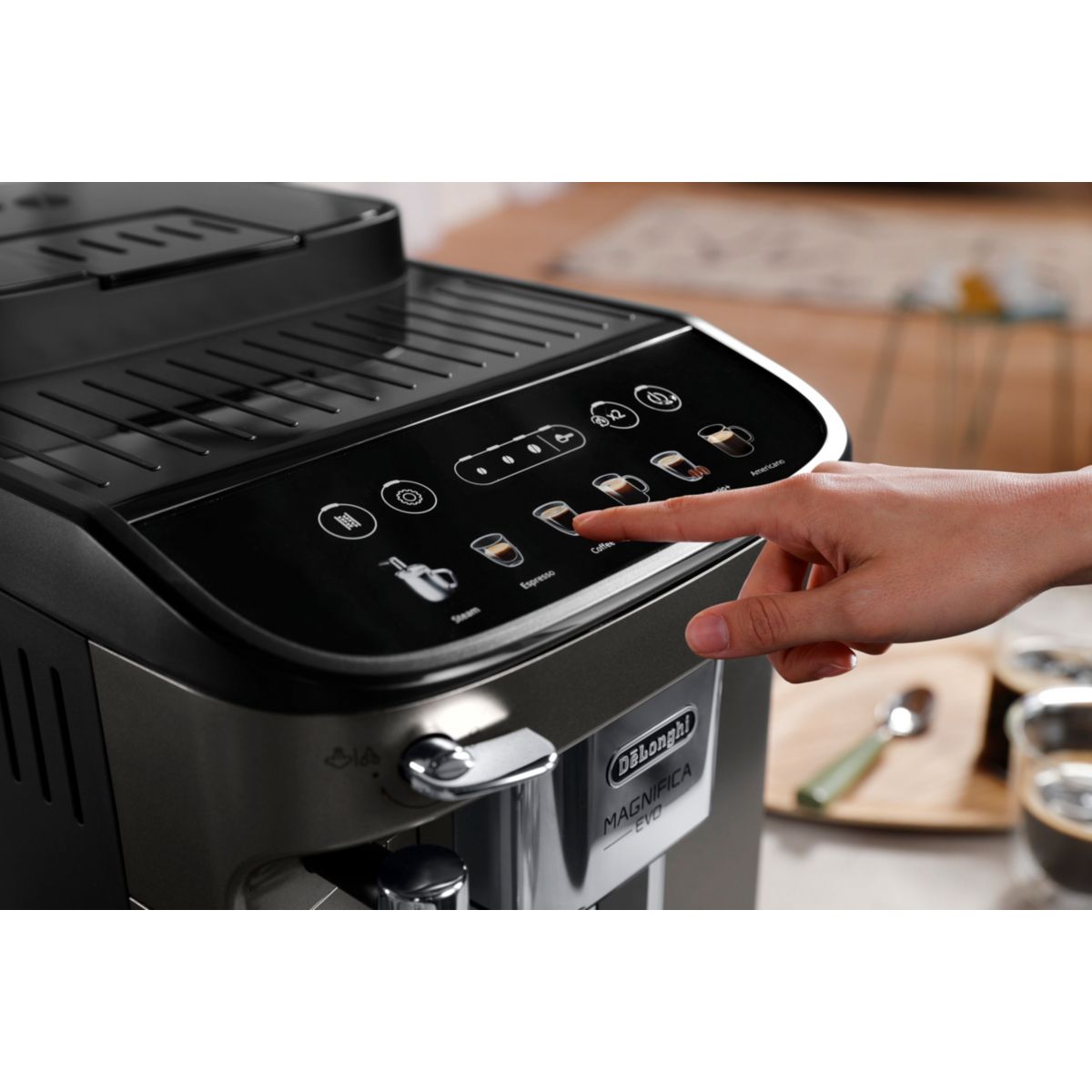 Expresso Broyeur Magnifica Evo FEB2942.TB titanium titanuim / noir, DELONGHI