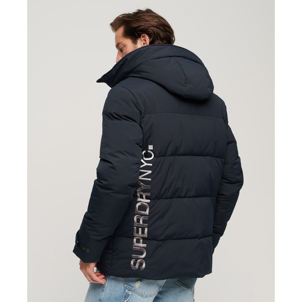 Parka matelassée à capuche City Wind bleu marine éclipse, SUPERDRY