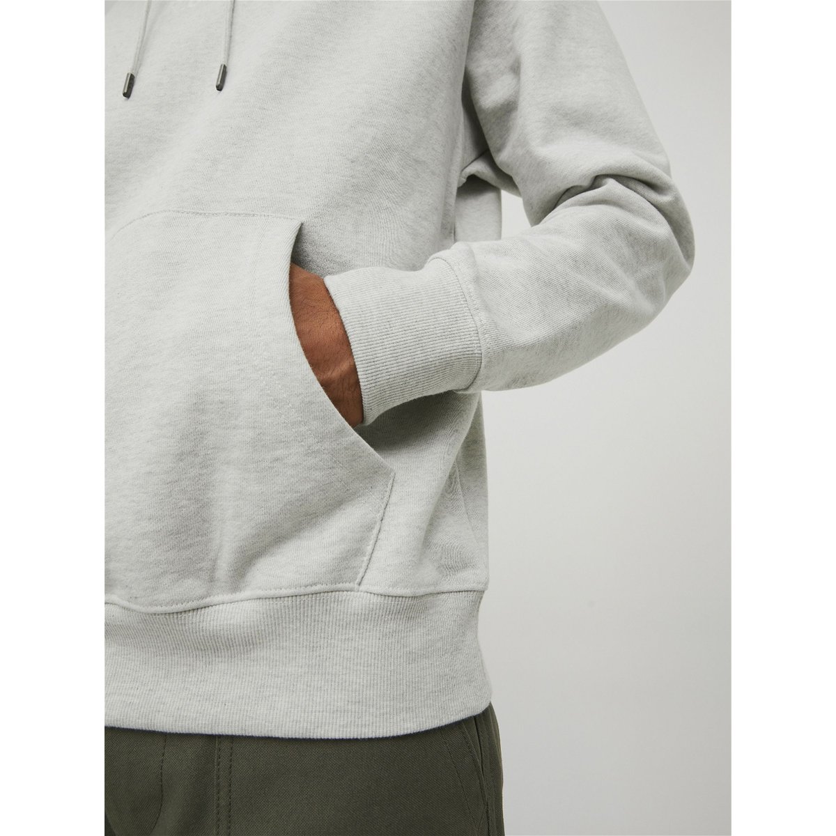 Sweat À Capuche white melange, JACK & JONES