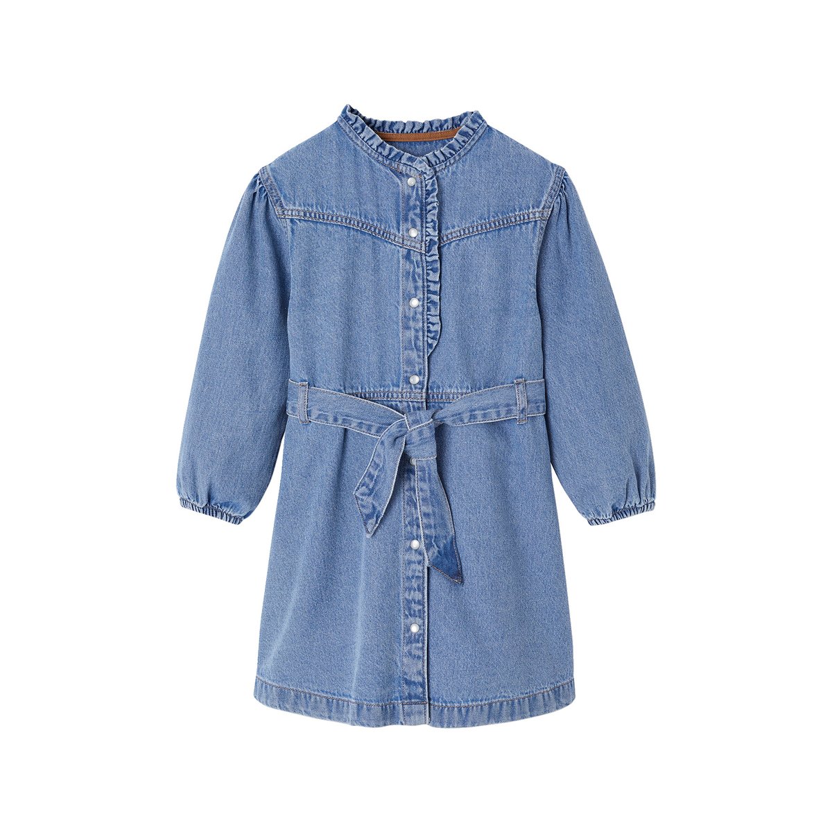 Robe en jean fantaisie bleu moyen, VERTBAUDET