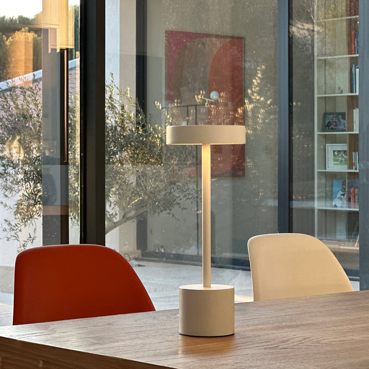 Lampe de table sans fil touch LED ROBY blanc, LUMISKY