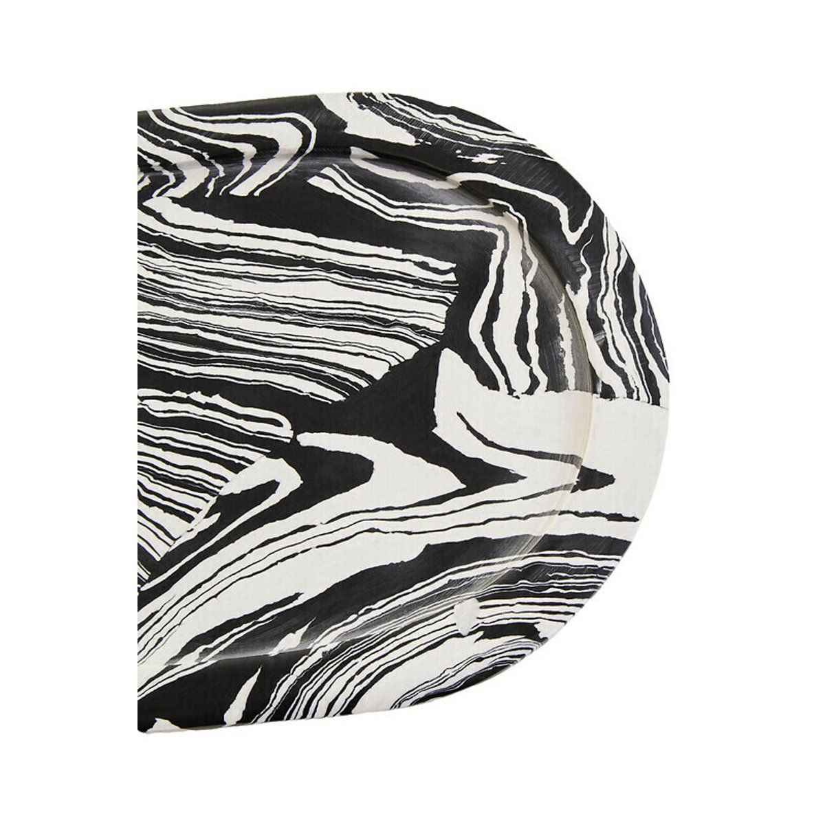 Oval Decorative Marble Tray in Black/White black, FIFTY FIVE SOUTH