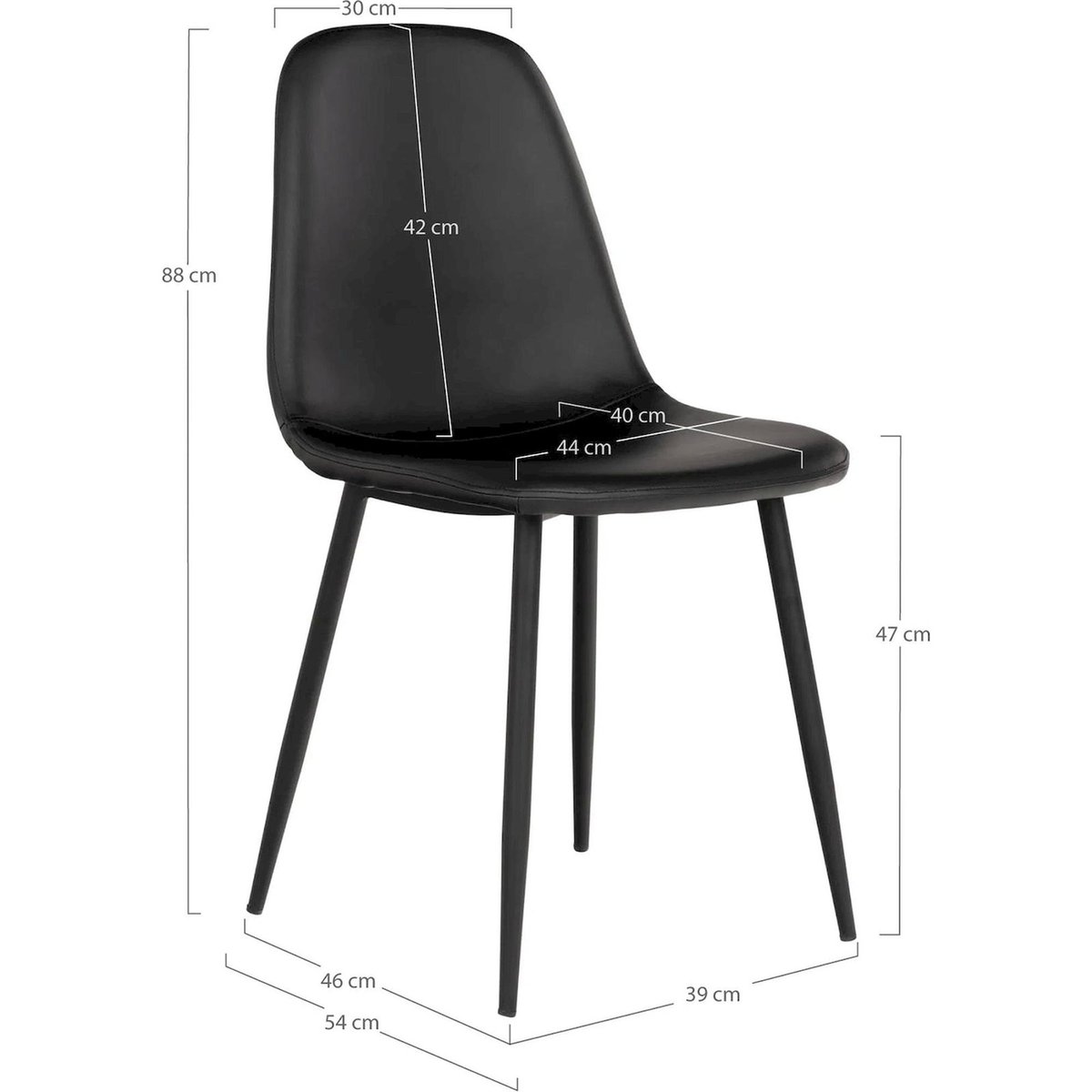 Chaise capitonnée collection IGER noir, RECOLLECTION