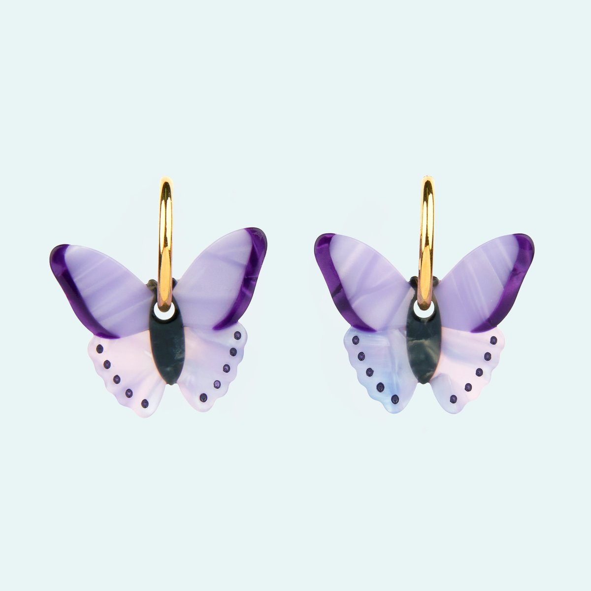 Boucles d'oreilles PAPILLON MAUVE mauve, COUCOU SUZETTE