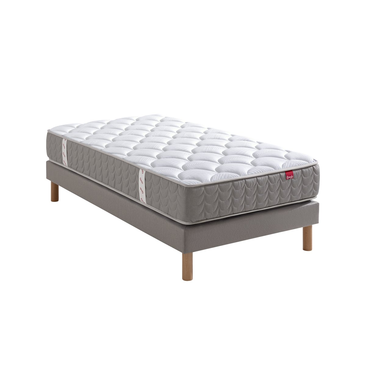 Ensemble matelas et sommier - ELORIA blanc, EPEDA