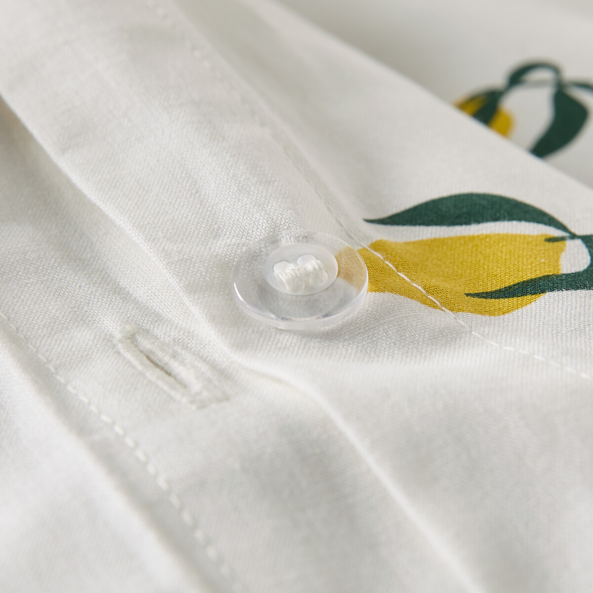 Parure 50% coton recyclé, taie carrée, Citron imprimé, LA REDOUTE INTERIEURS