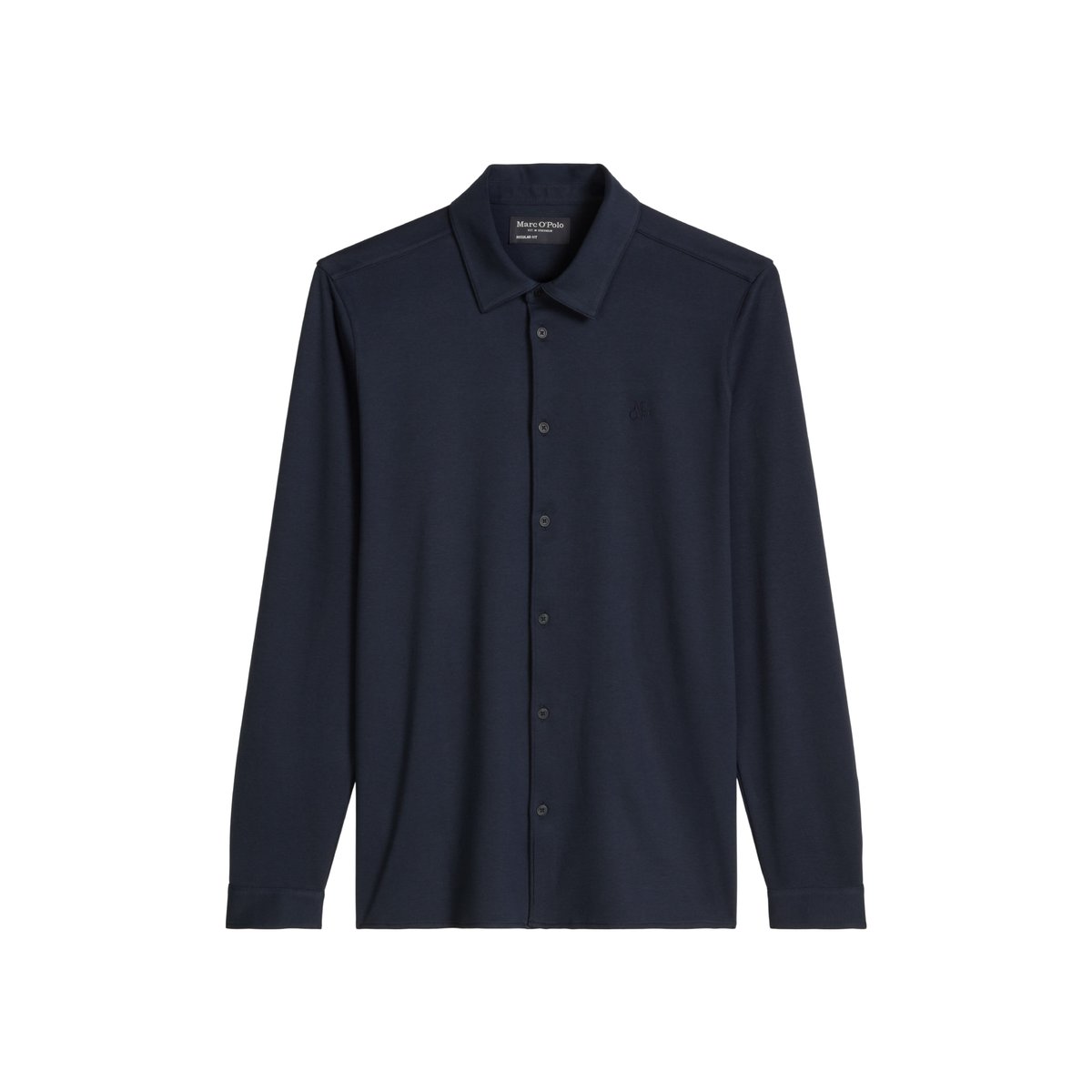 Chemise en jersey DfC regular en coton bio doux bleu foncé, MARC O'POLO