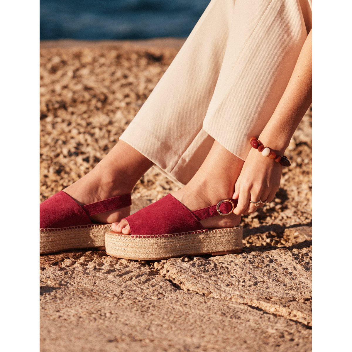 Espadrilles MAYA suède pourpre, ODAJE
