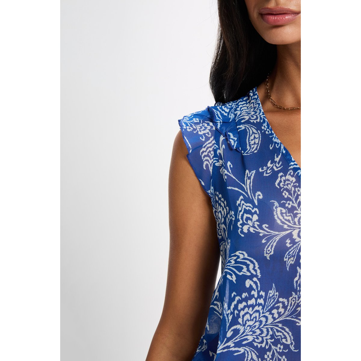 Blouse voile sans manches multicolore, MORGAN