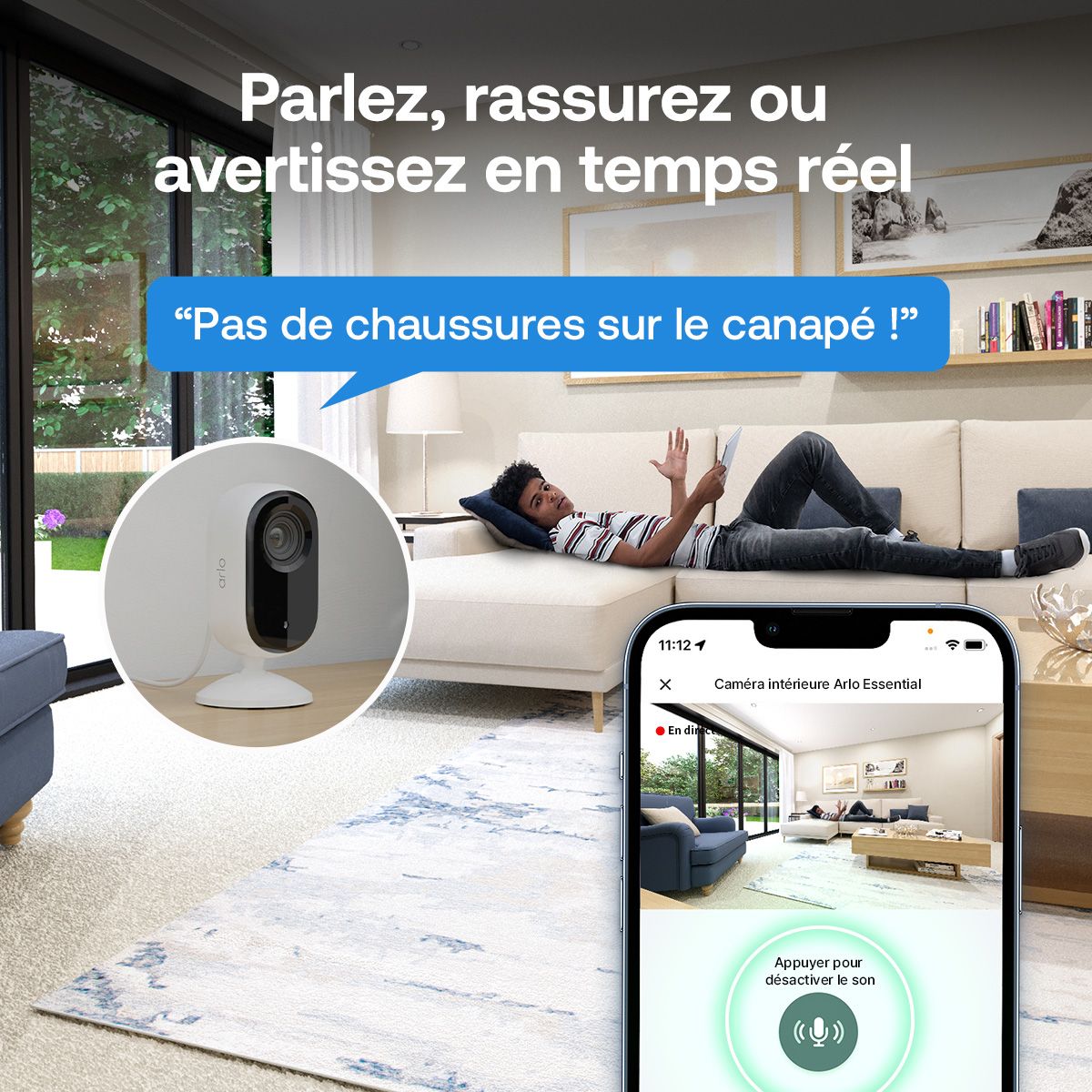 Caméra de surveillance Essential 3 2K - 2 caméras couleur unique, ARLO