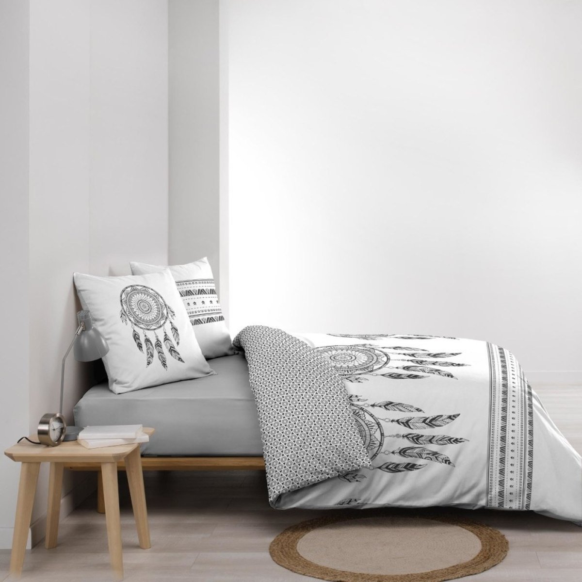 Housse de couette 260x240 + 2 taies INDIAN DREAM 100% coton gris, DECORATIE