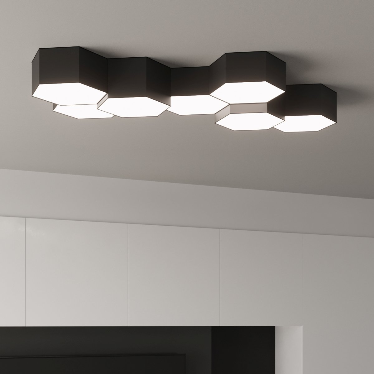Plafonnier PVC Noir E27 2 Sunde 11 noir, EDEN